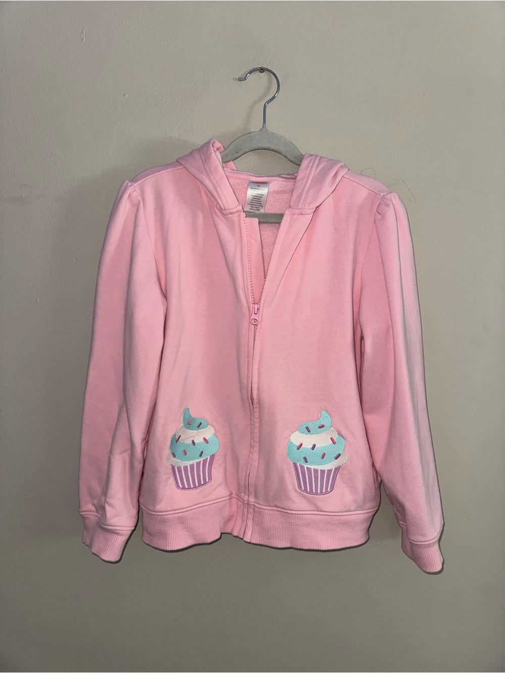 Gymboree Light Pink Girls' Cupcake Zip Hoodie
